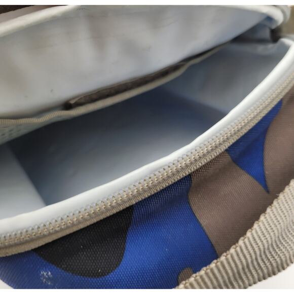 LL Bean Blue Urban Camo Insulated Lunch Bag Cooler Tote Picnic All Around Zipper - Picture 8 of 16